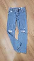 Spodnie jeansowe H&M dziury straight 134