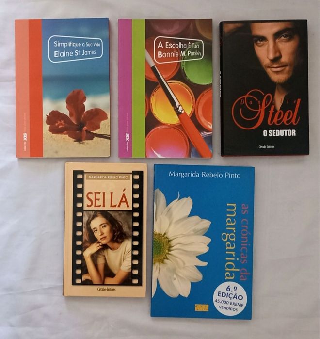 Conjunto de 5 livros, Margarida Rebelo Pinto, Danielle  Steel etc.