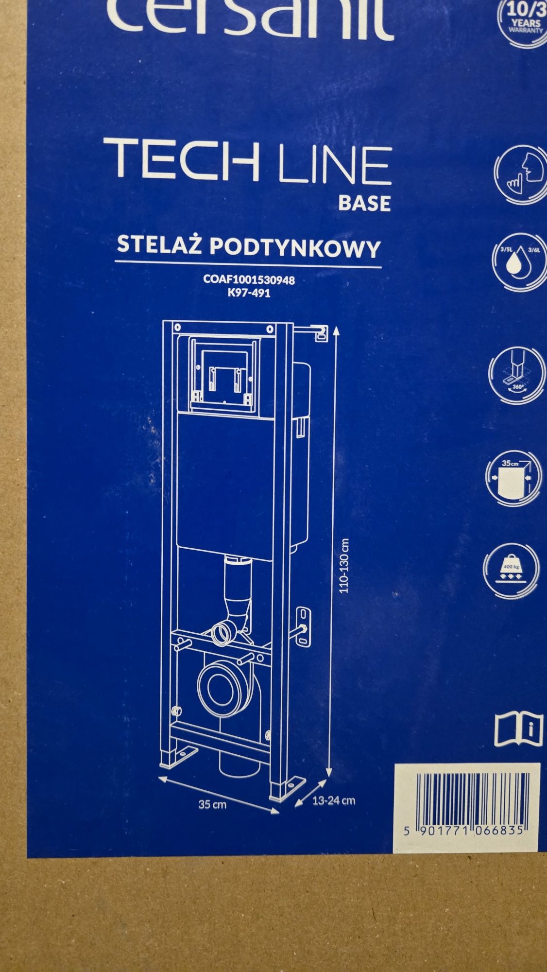 Zestaw podtynkowy Cersanit tech line base+miska+przycisk