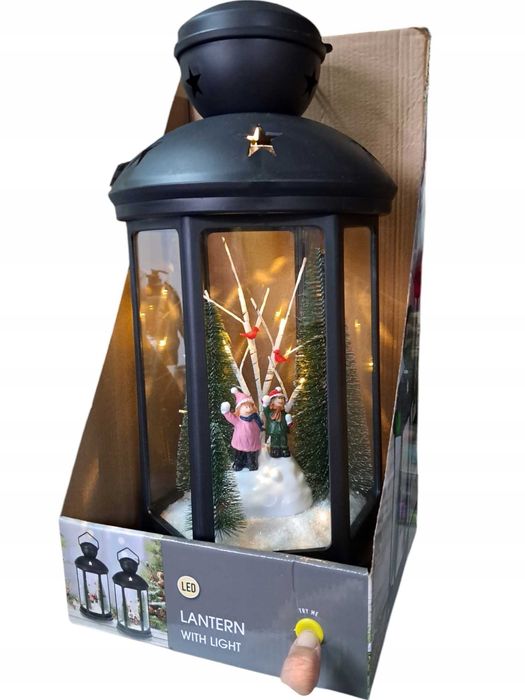 Lampion Latarenka świąteczna z oświetleniem LED 42x21 cm