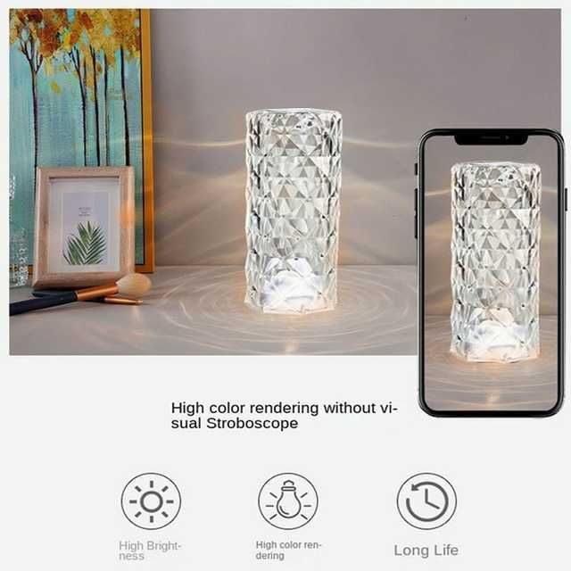 Lâmpada de mesa cristal LED