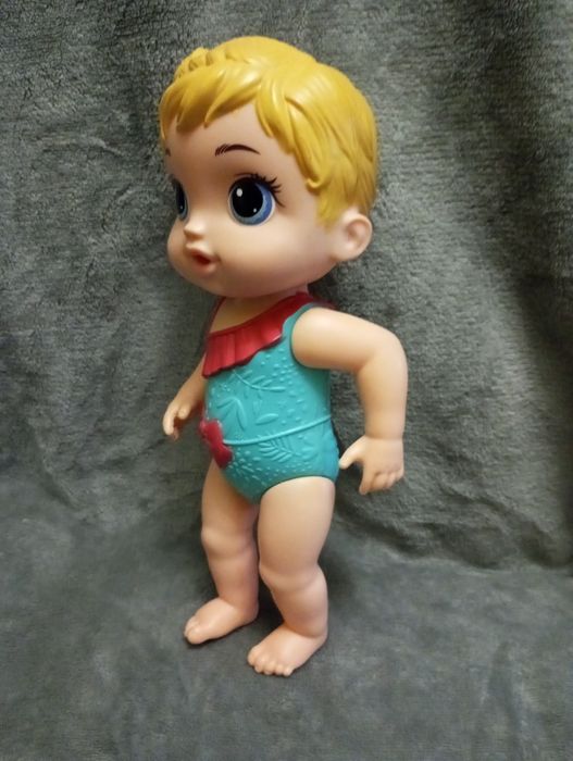 Лялька-білявка baby alive splas'h snuggle baby blonge doll blue eyes