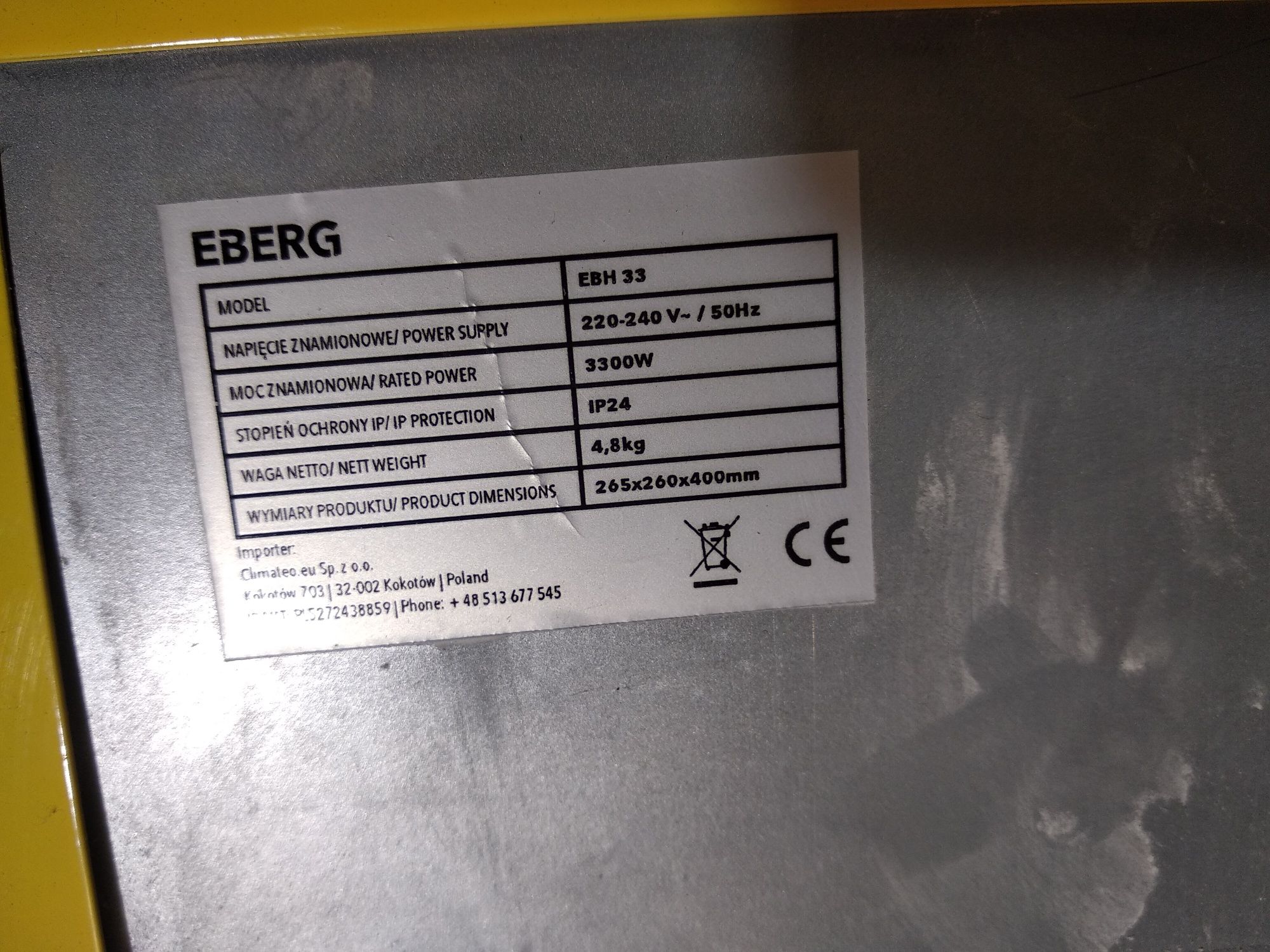 Nagrzewnica elektryczna Eberg 3,3kw