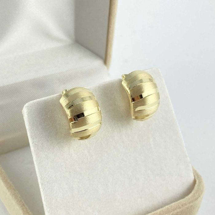 Cudowne ZŁOTE kolczyki DIAMENTOWANE lśniące PR. 585 (14K)