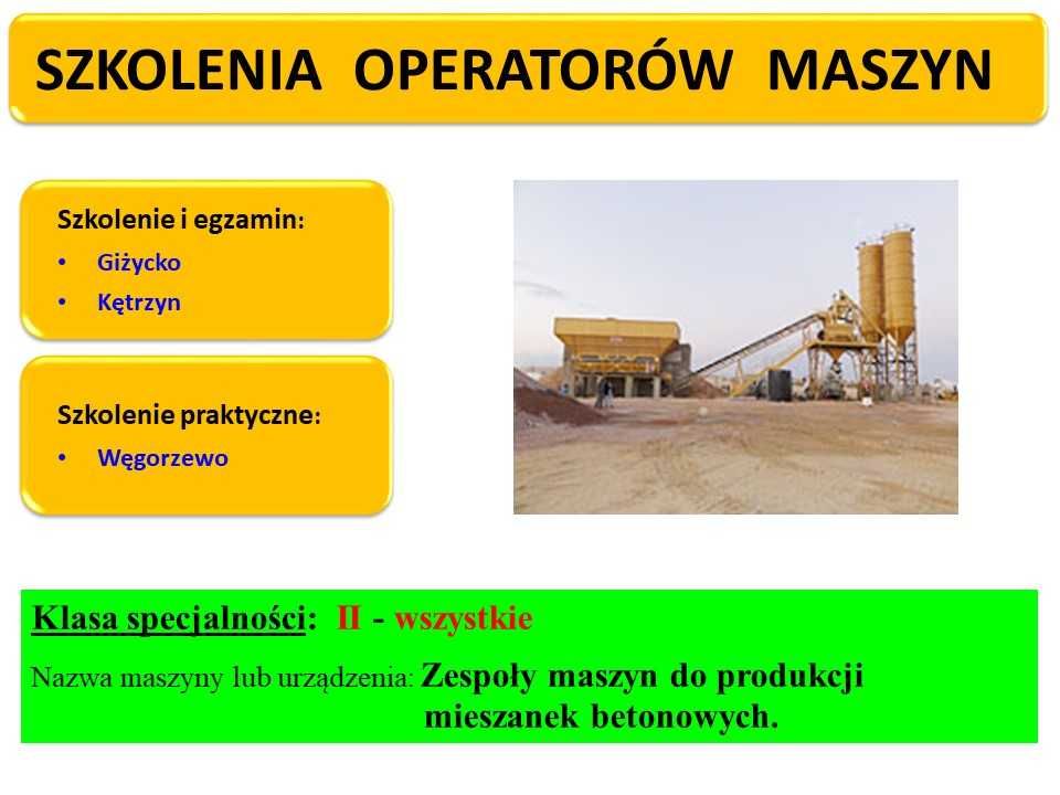 Kurs na koparko-ładowarkę, koparkę, ładowarkę w Kętrzynie i Giżycku