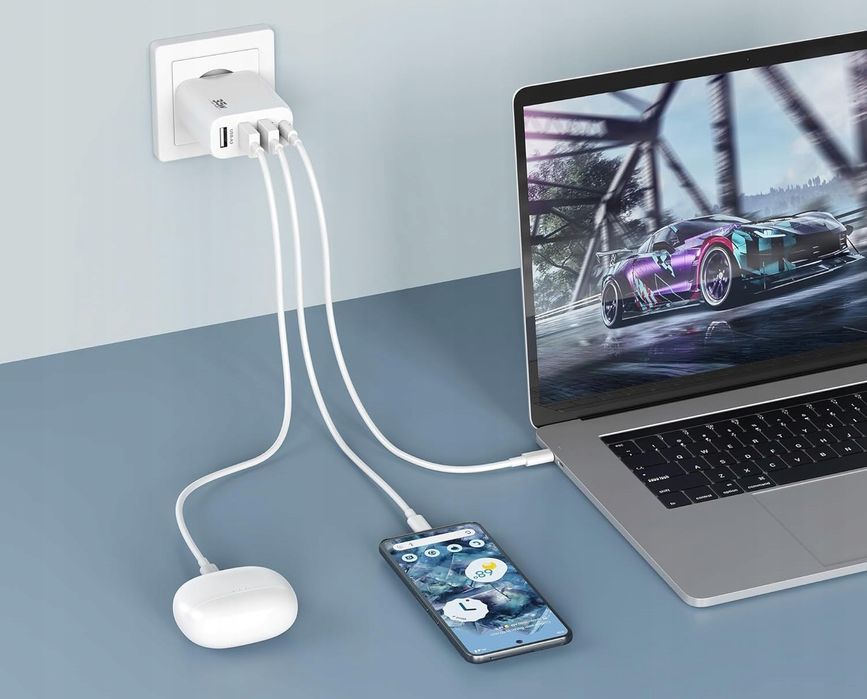 Ładowarka sieciowa 35W Zestaw 2 szt. Creapico QC 4 porty USB-C + USB-A