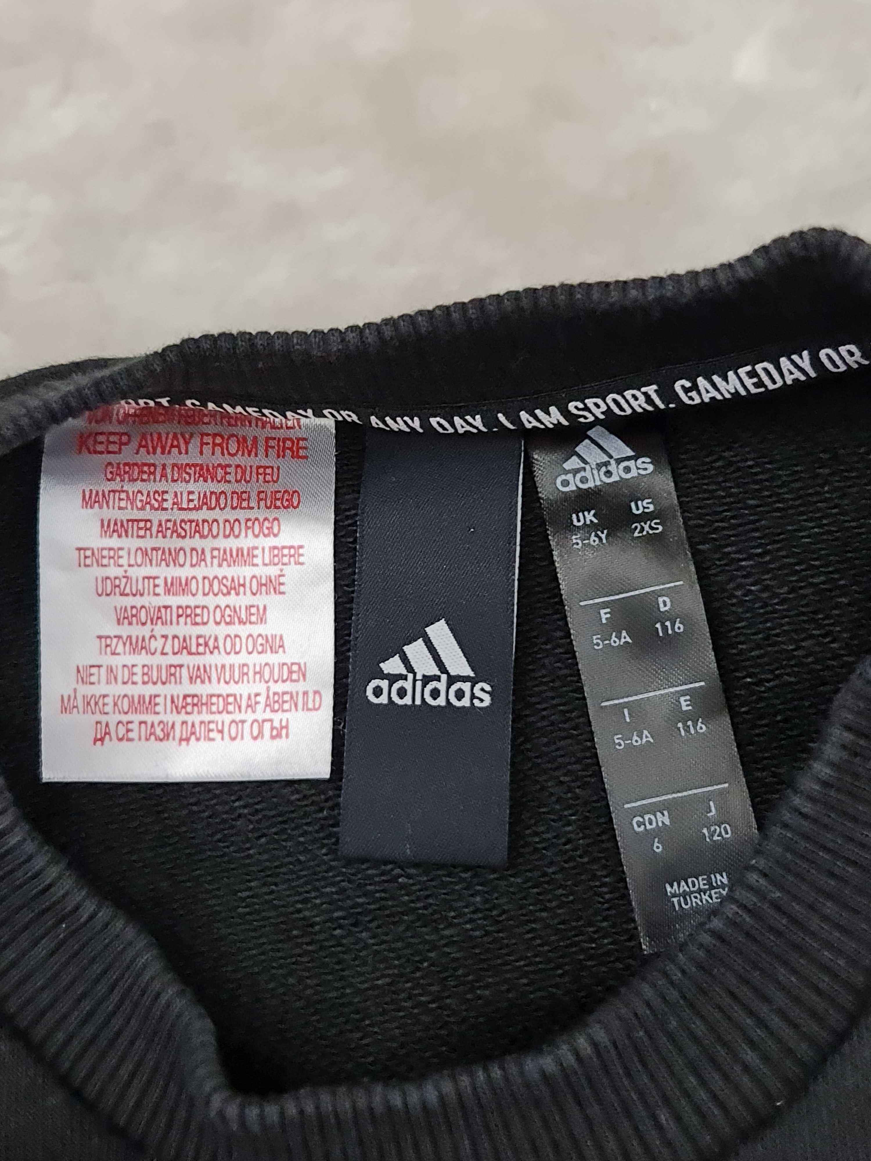 Bluza Adidas Logo Czarna Rozmiar 110 - 116 na Wiek 5 a 6 Lat