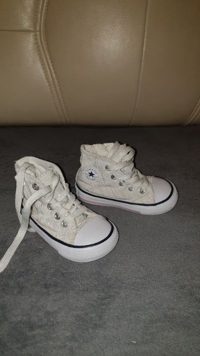 Converse 20, 11,5 cm białe tampki, buty
