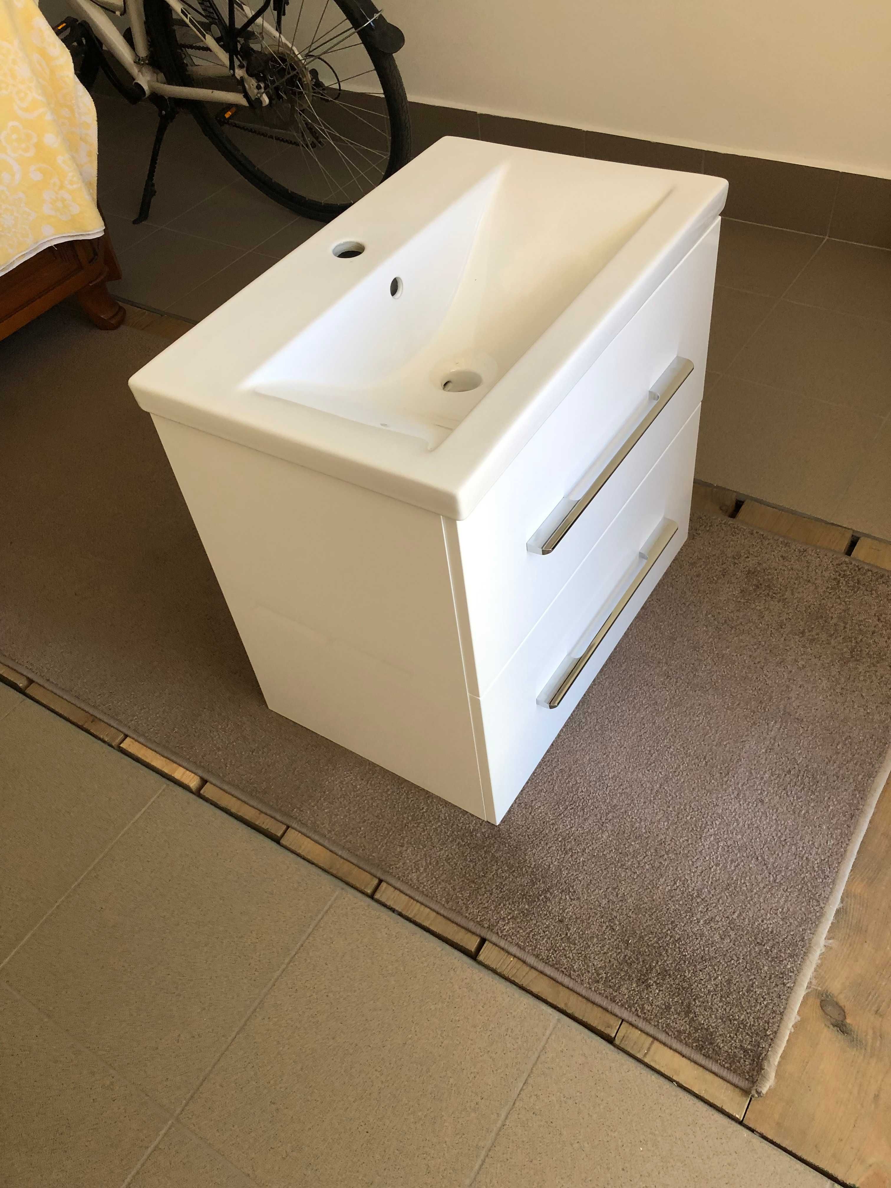 Nowa szafka  z umywalką-biała 60 cm