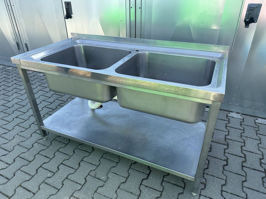 Zlew gastronomiczny dwukomorowy