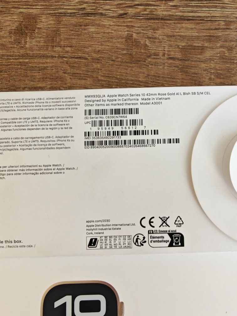 Apple Watch Serie 10 42MM GPS+Cellular Rosa Selado C/Garantia