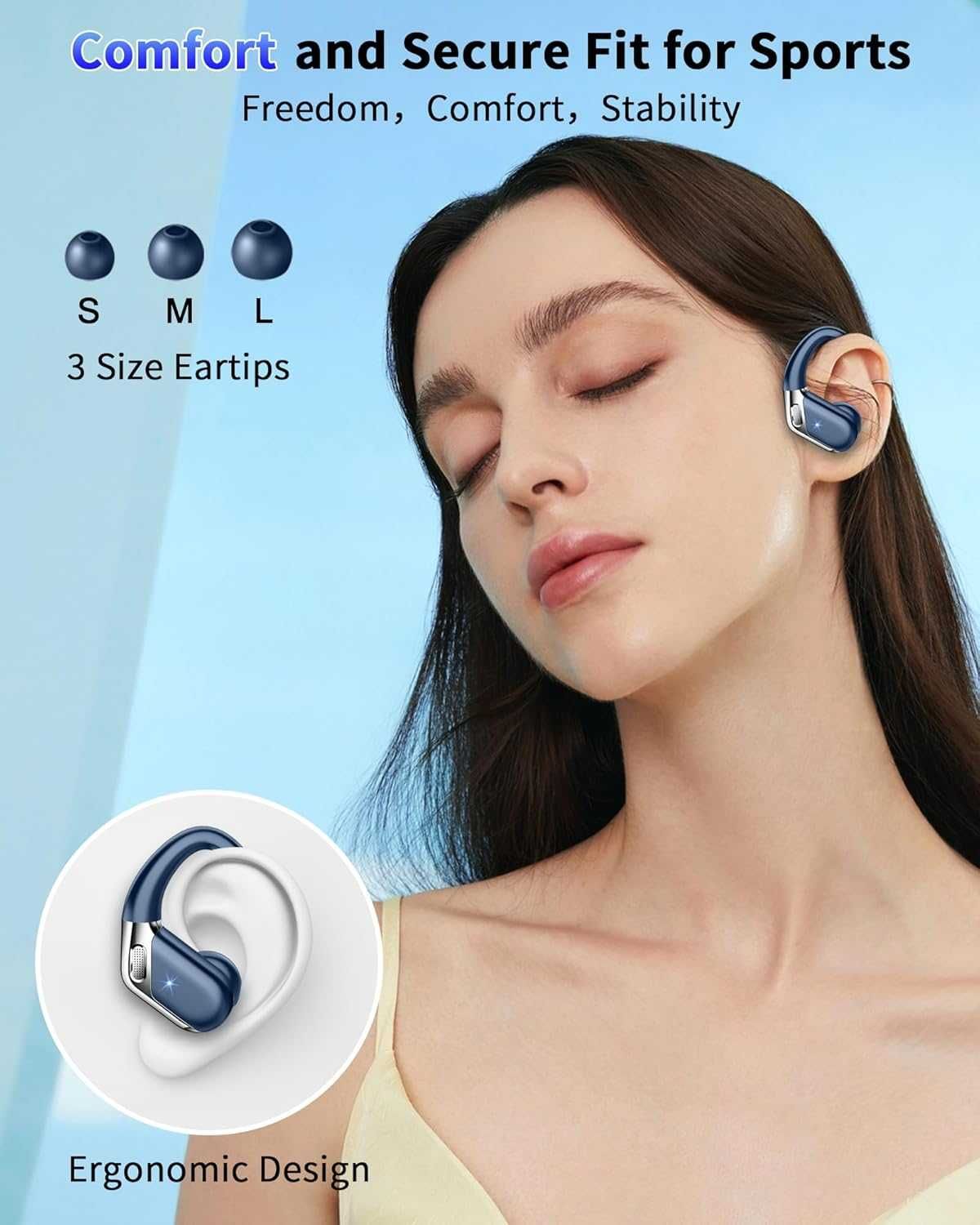 CHALVH B01 bezprzewodowe Słuchawki Bluetooth 5.4 mikrofon IP7 50h