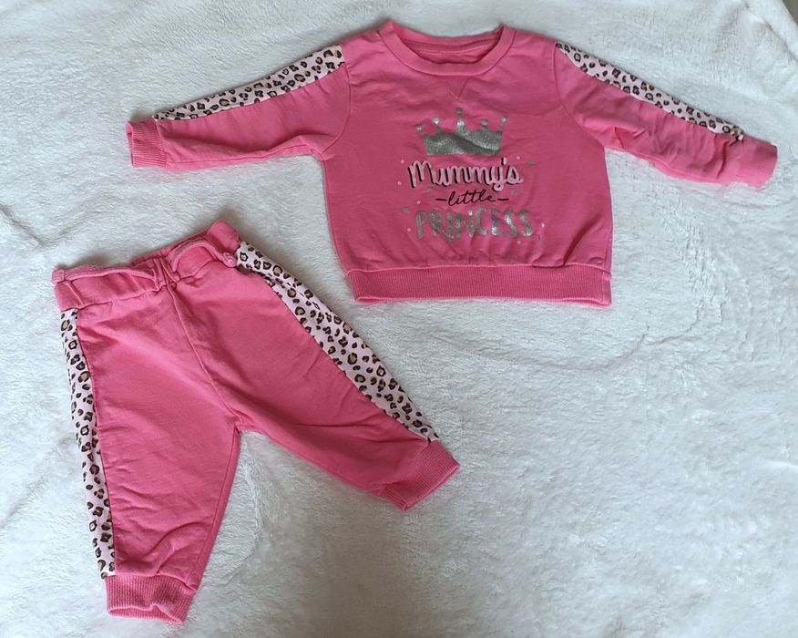 Komplet dresowy różowy bawełniany 3-6 miesięcy studio