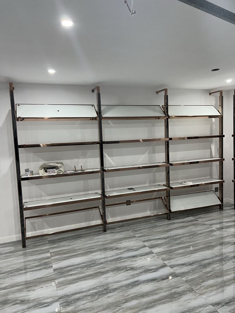 Nowoczesne Regał sklepowy wystawa space wall metal szklo Butik