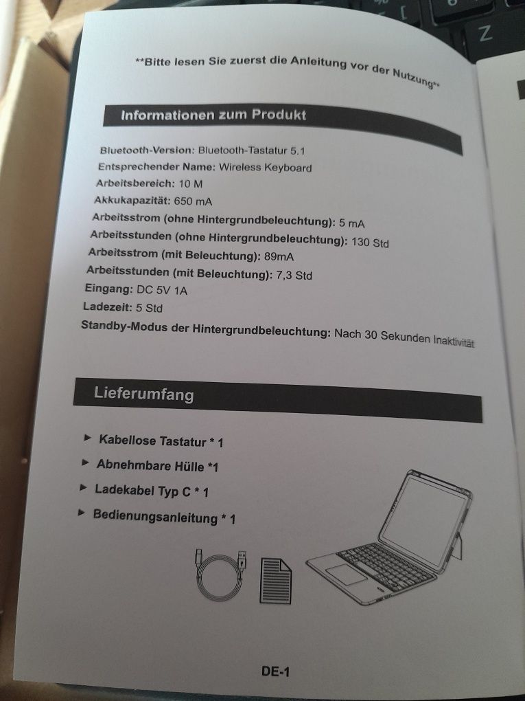 Klawiatura bluetooth plus etui do ipad pro 11 układ de qwertz