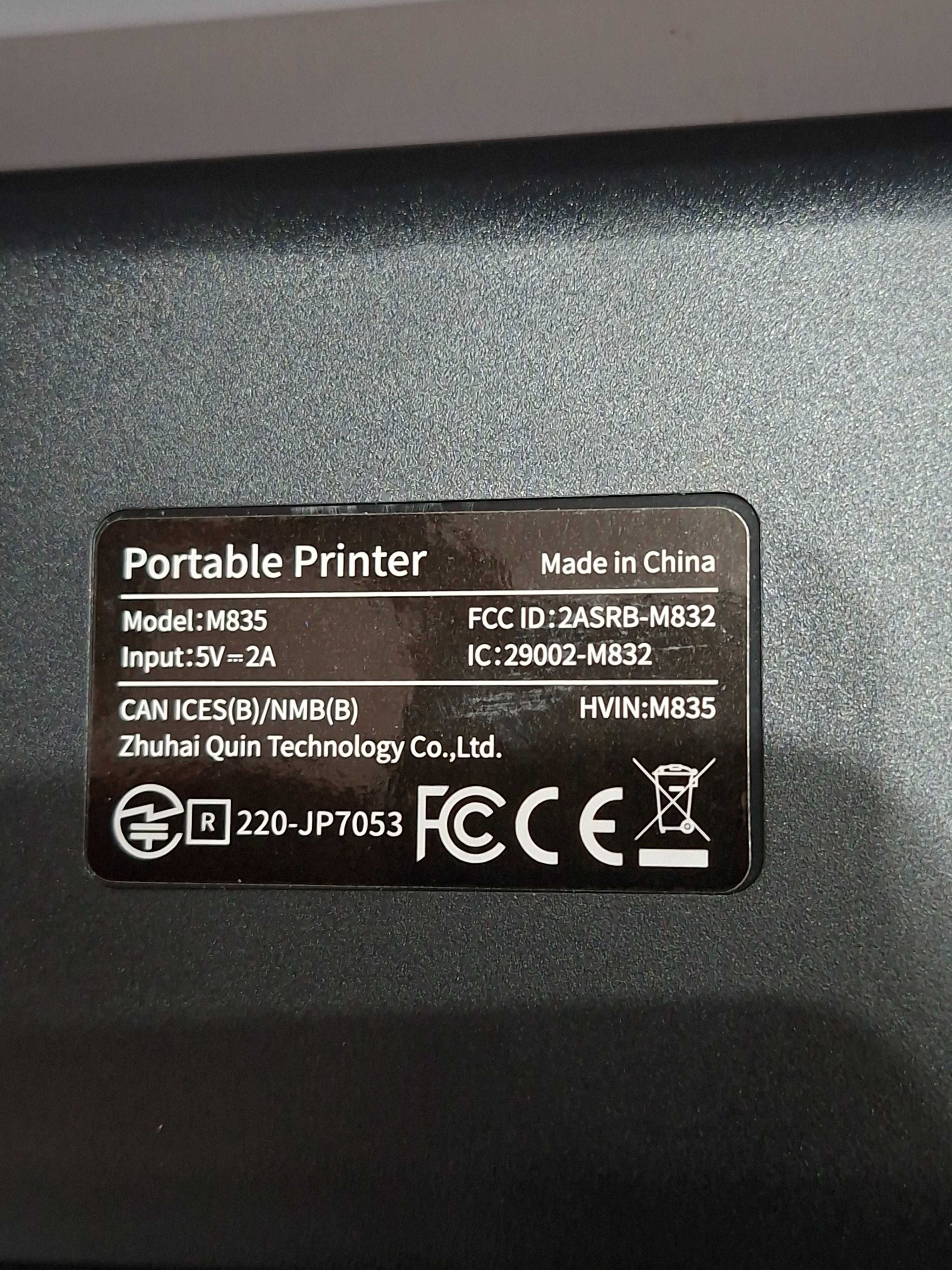 Przenośna drukarka Phomemo M835 termiczna bluetooth podróżna A4