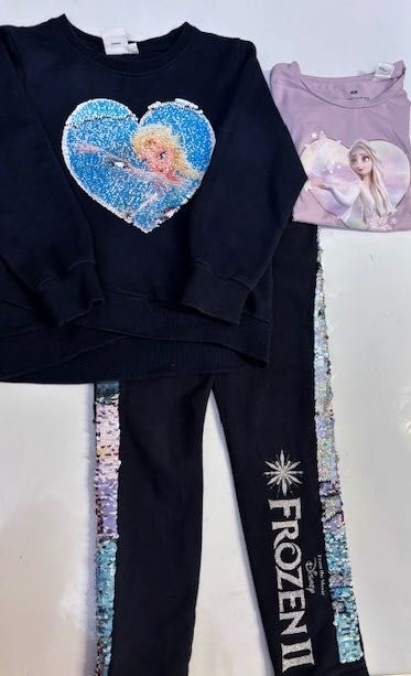 Elsa, Elza, Frozen, Kraina Lodu BLUZA CEKINY i leginsy CEKINY 110 HM