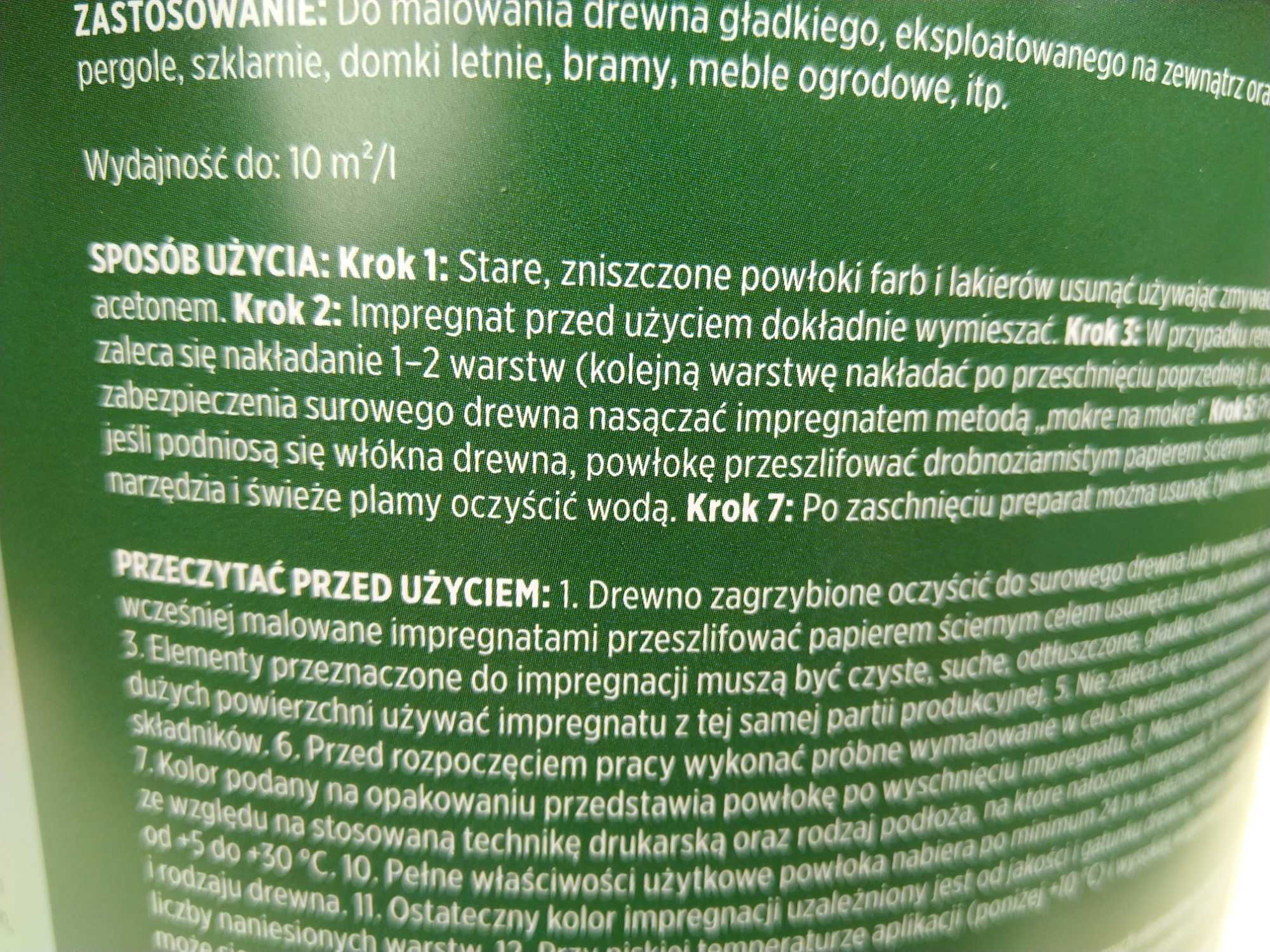 OKAZJA Impregnat do drewna kolor MAHOŃ 5L zabezpiecza chroni