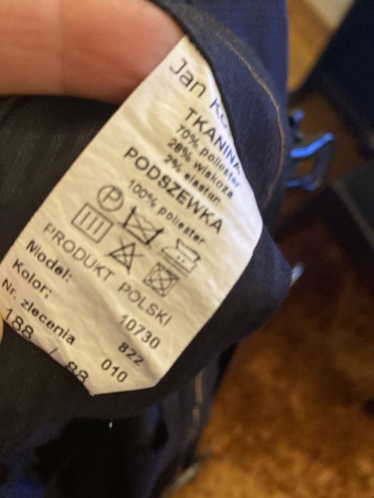 Garnitur granatowy w kratkę Jan Kowalski