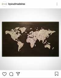 Mapa Mundo - Quadro String Art