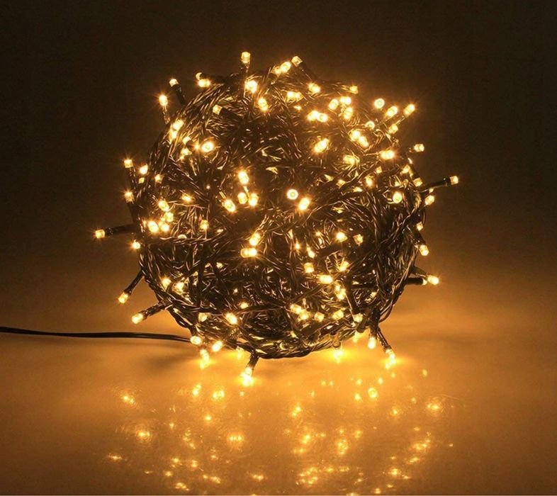 MOCNE Lampki Choinkowe Świąteczne Zewnętrzne Wewnętrzne 500 LED Ciepłe