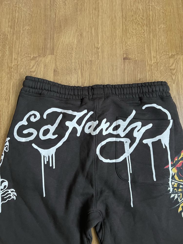 Ed hardy spodenki , kolor: ciemny brąz