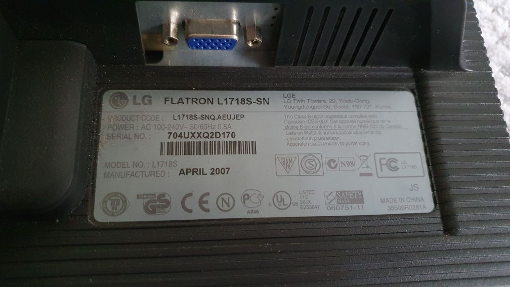 Monitor LG 17 cali