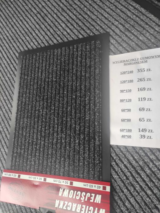 Wycieraczka 40*60  z gumowym marginesem podgumowana SUPER JAKOŚĆ