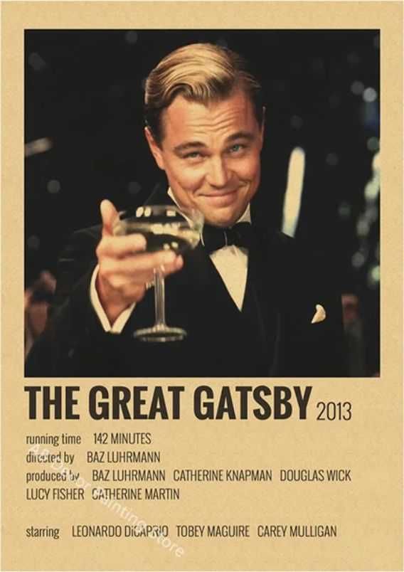 PIĘKNY plakat filmowy vintage WIELKI GATSBY