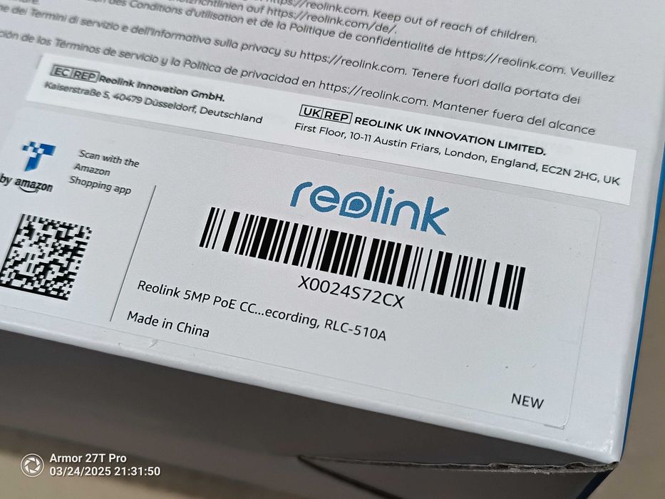 Kamera REOLINK RLC-510A Zewnętrzna 5MP POE IP67 Super HD podczerwień