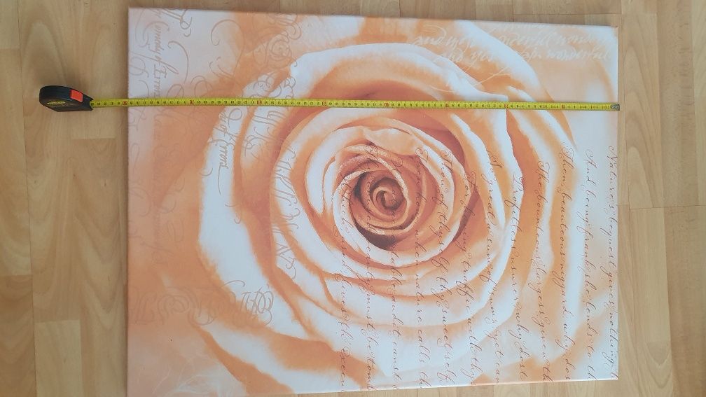 Quadro Tela Rosa grande tamanho 80cm X 60cm