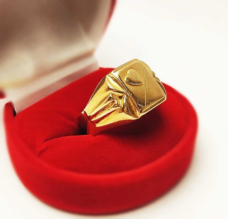 Okazały Złoty Sygnet pr.585 6.19g r. 27