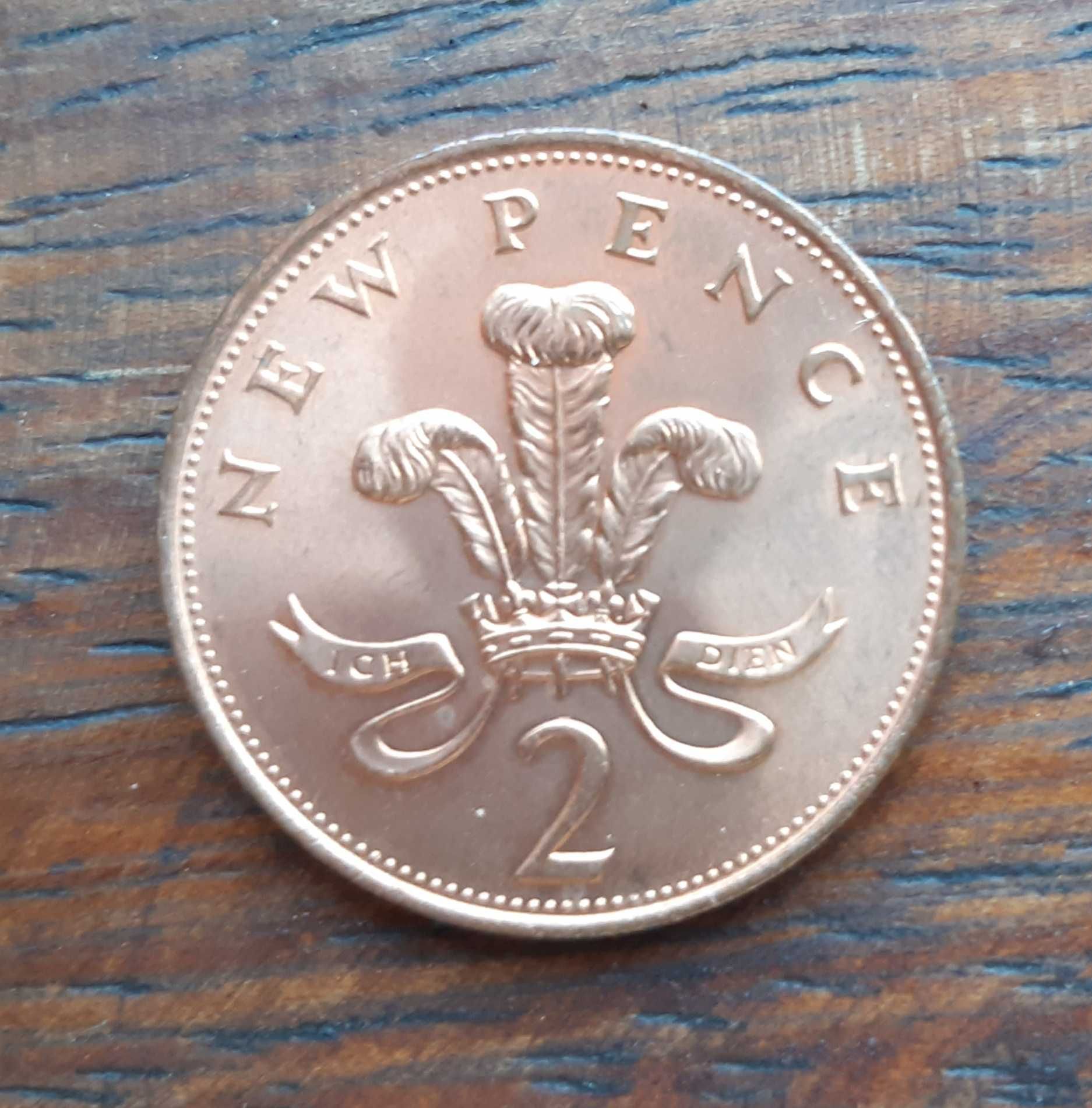 1971 New Pence 2p British Elizabeth II Coin