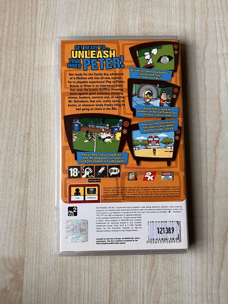 Family guy video game! Gra na psp, unikat