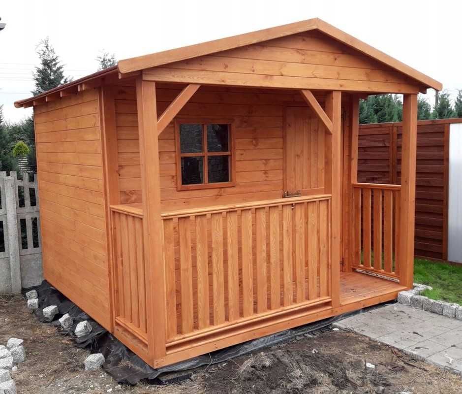 Domek ogrodowy 3x3m z tarasem, domek letniskowy, domek narzędziowy