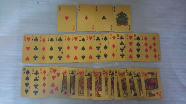 Игровые карты с золотым 24 каратным напылением