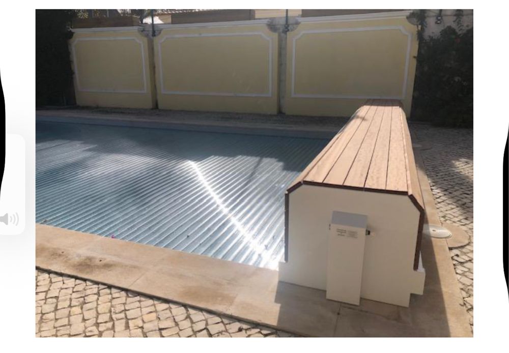 cobertura de segurança elétrica piscina, laminas brancas 4x8m