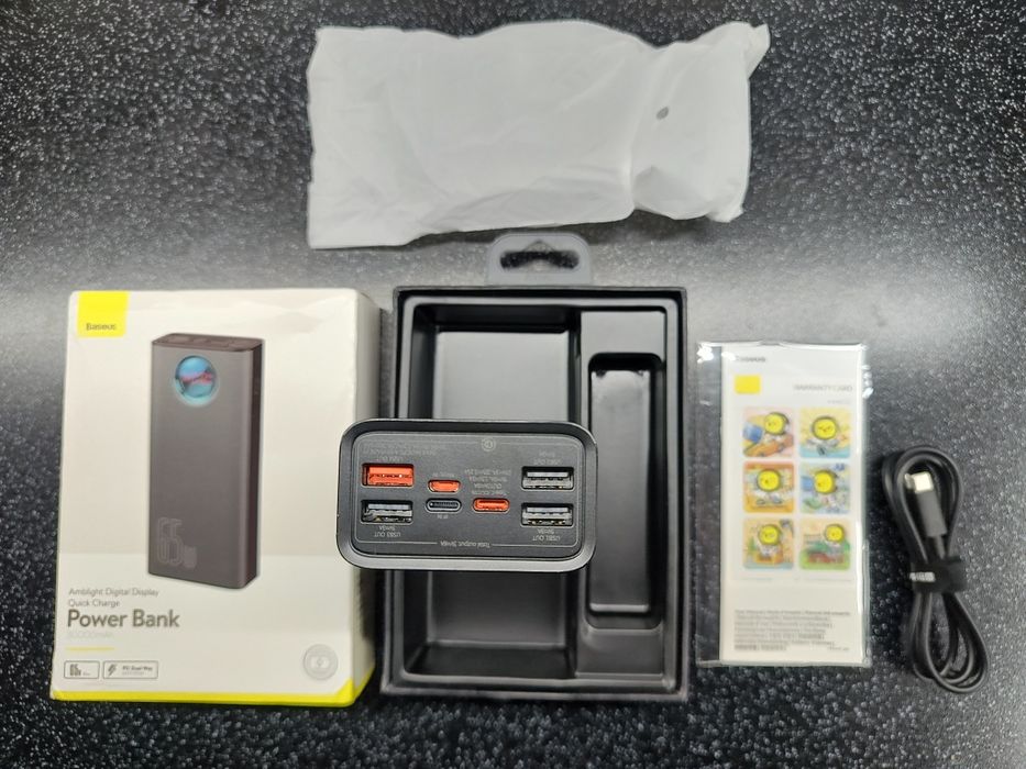 Baseus Amblight Digital Display Quick Charge 65W 30000mAh Black