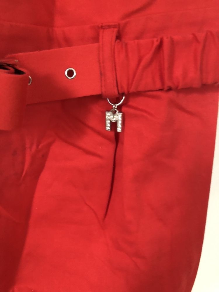 Sukienka czerwona mini pasek cyrkonie Motivi xs 34 elegancka