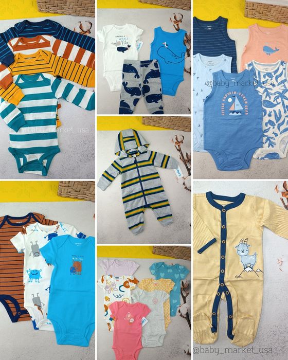 Чоловічки фліс,махра,  Бодіки CARTERS , ромпери, піжами картерс до 14