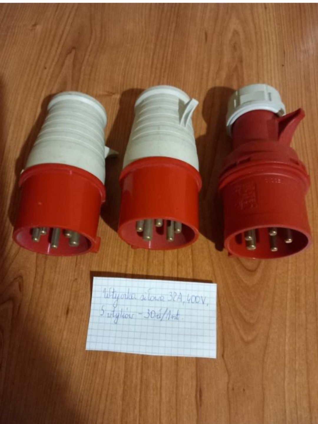 Nowa wtyczka siłowa 32A, 400V, 5 wtyków, 30 zł sztuka