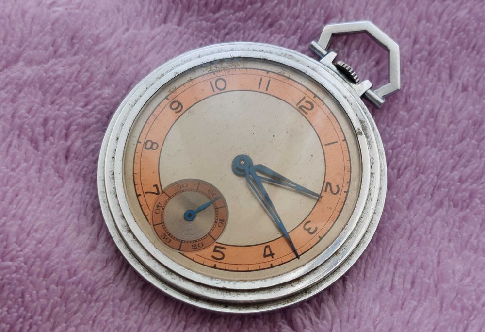 Relogio de bolso Vintage Metal Chrome [44mm] - Funciona.