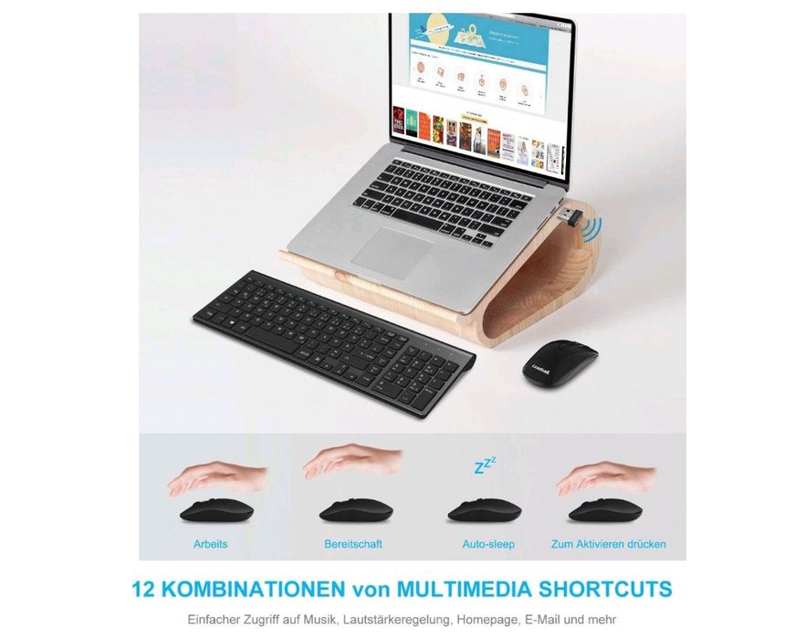 Zestaw bezprzewodowej klawiatury i myszy Leadsal