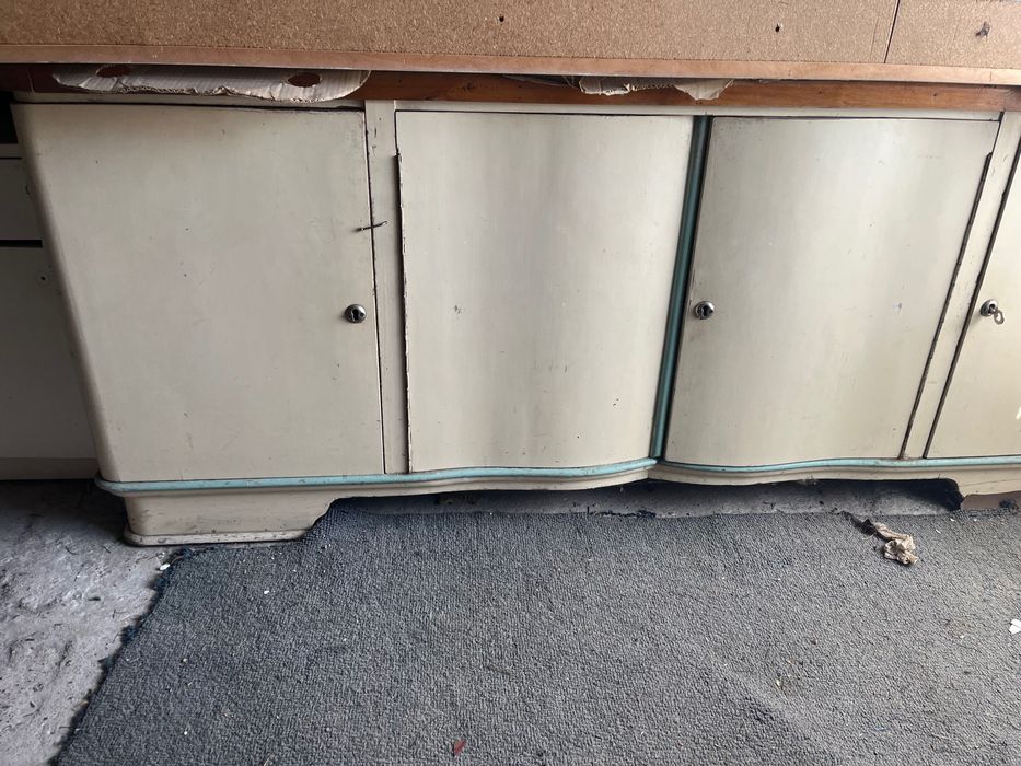 Kredens kuchenny duży dwuczęściowy retro lata 50 60