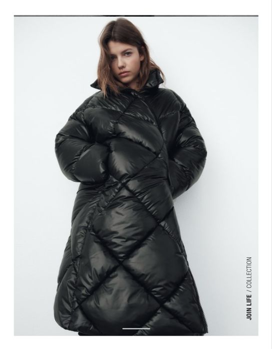 Зимова zara стьобане пальто