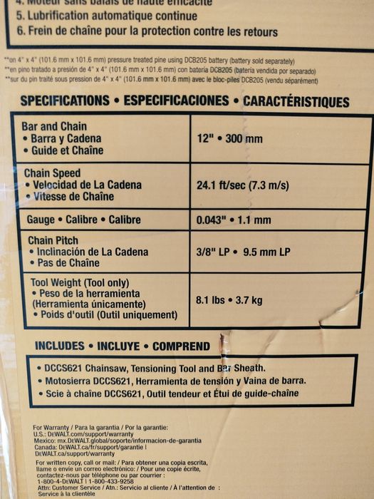 DeWalt DCCS621 20V Max компактна ланцюгова пилка 30 см Оригінал США