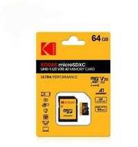 Скоростная карта памяти Kodak micro SD 64Gb U3 A1 class 10 с адаптером