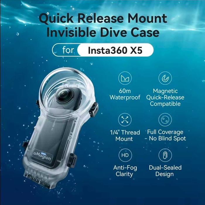 Wodoszczelna obudowa aMagisn do nurkowania do Insta360 X5