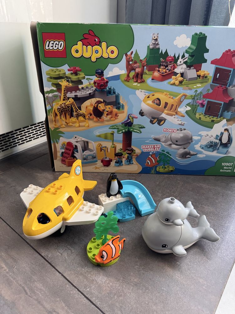 Lego duplo biegun Antarktyda 10907 wieloryb samolot figurki klocki zoo