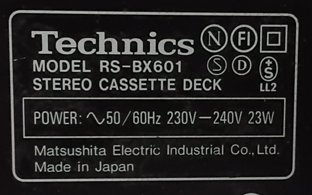 TECHNICS RS-BX601  deck cassettes 3 Head